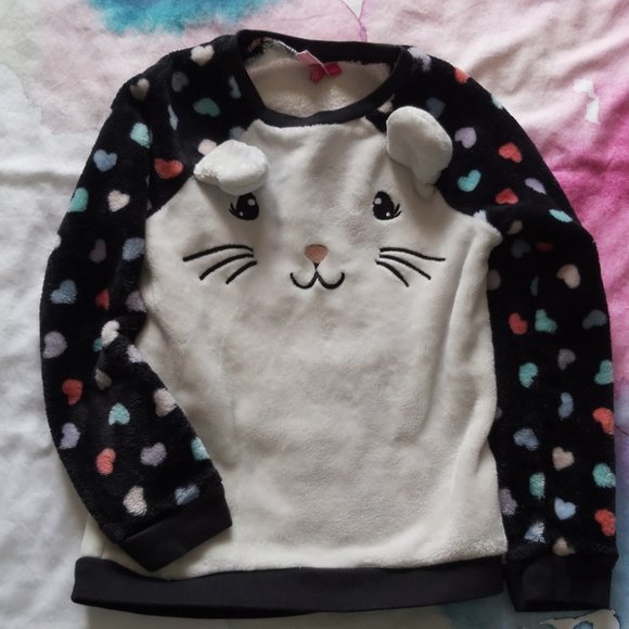 Penelope Mack Other - Penelope Mack fleece kitty face cozy sweatshirt, size 8